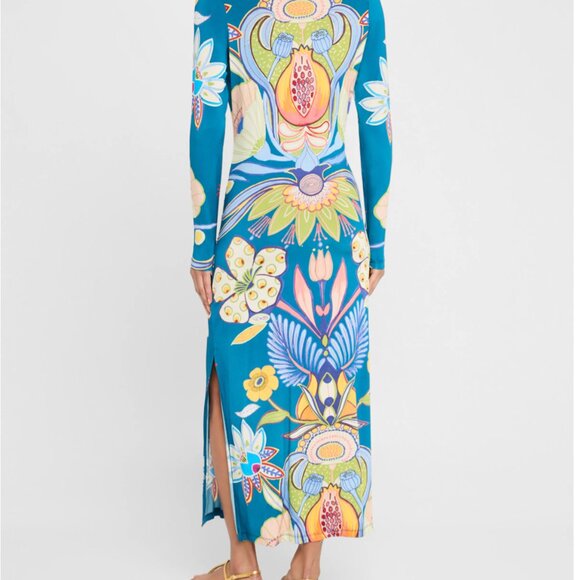 Marie Oliver Vaughn A-Line Floral Print Maxi Dress - Size Small - Picture 3 of 4